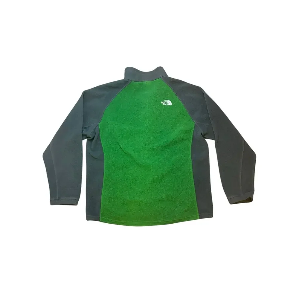 The North Face Men’s Full Zip Fleece Jacket- Green & Charcoal Grey- Size XL